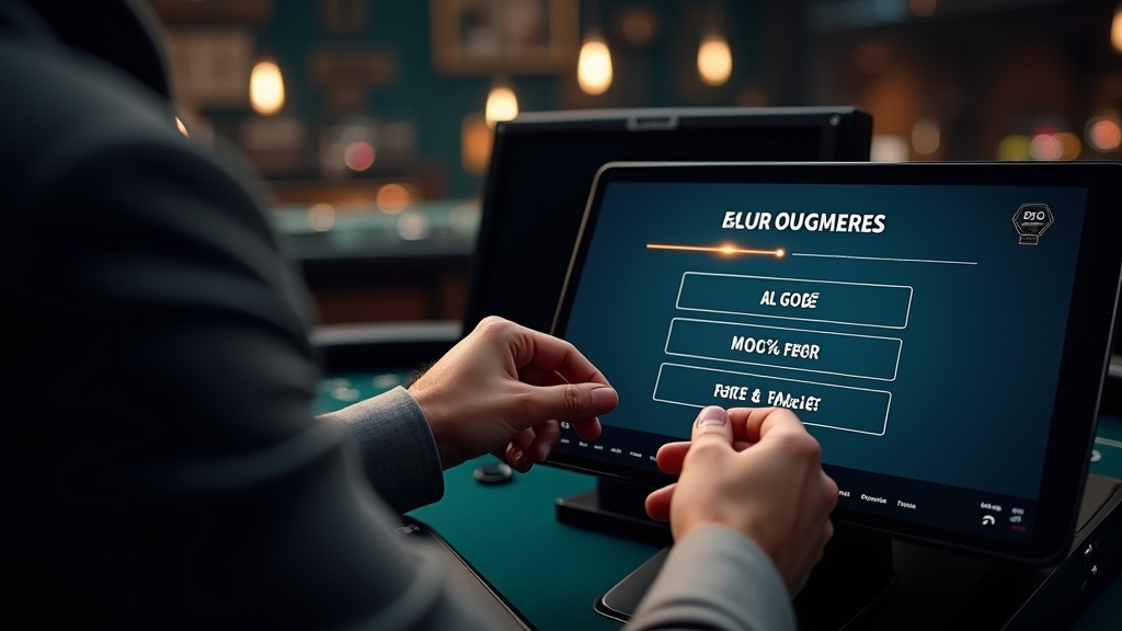 Usuario eligiendo métodos de depósito en una interfaz de casino oscura y elegante